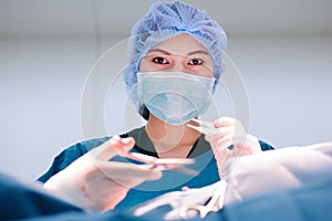 Veterinarian doctor in operation room