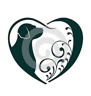 Veterinarian Heart dog love logo