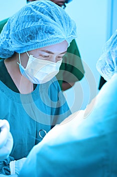 Veterinarian surgery in operation room