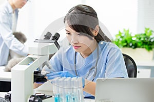 Veterinarian use microscope