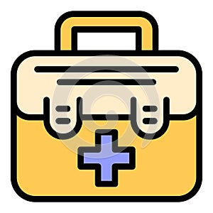 Veterinary clinic first aid icon vector flat