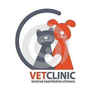 Veterinary Clinic logo with the image of pet. photo