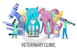 Veterinary clinic services vector concept for web banner, website page