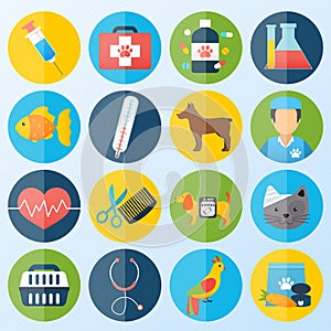 Veterinary icons set