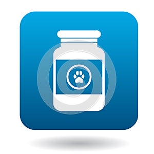 Veterinary medicament bottle icon, simple style