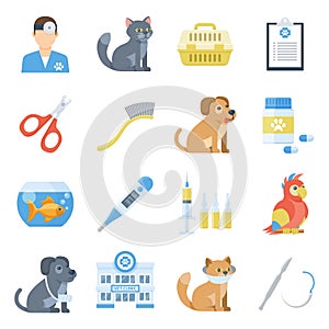 Veterinary medicine cartoon set photo