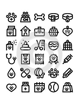 Veterinary outline icons