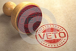 Veto stamp on craft paper