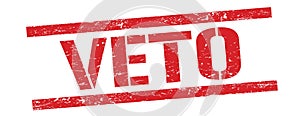 VETO text on red vintage lines stamp photo