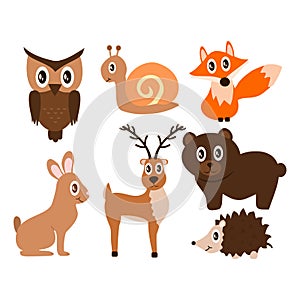 Vetor set of cute animals