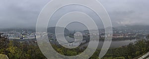 Vetruse view point and hotel over Usti nad Labem city