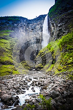 Vettisfossen waterfall in Norway, Scandinavia