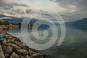 Vevey, Switzerland - July 27 2019: Tourists and local People celebrate Fete des Vignerons 2019. Traditional festival of