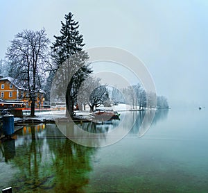 Vew of Bled lake in the morning, Slovenia