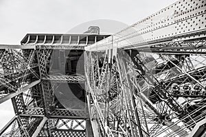 Vew of the Eiffel Tower from below