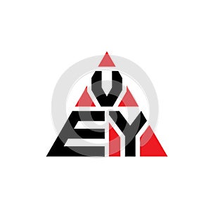 VEY triangle letter logo design with triangle shape. VEY triangle logo design monogram. VEY triangle vector logo template with red