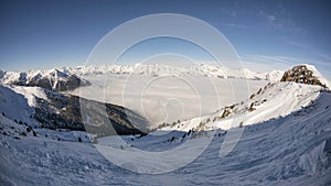 Veysonnaz in Alps mountains resort Les 4 Vallees Switzerland photo