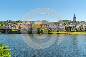 Vez river and village of Arcos de Valdevez, Viana do Castelo in Minho, Portugal photo