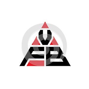 VFB triangle letter logo design with triangle shape. VFB triangle logo design monogram. VFB triangle vector logo template with red