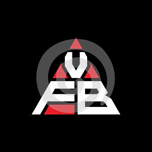 VFB triangle letter logo design with triangle shape. VFB triangle logo design monogram. VFB triangle vector logo template with red