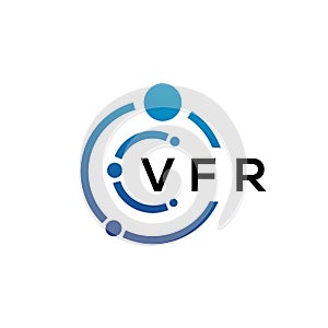 VFR letter technology logo design on white background. VFR creative initials letter IT logo concept. VFR letter design