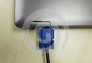 VGA cable connected to laptop