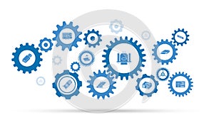 VGA cable icon. From computer parts set