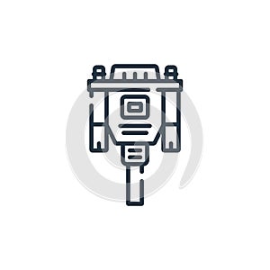 vga cable icon vector from hardware concept. Thin line illustration of vga cable editable stroke. vga cable linear sign for use on