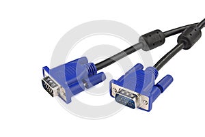 VGA cable use for the connect monitor on white background