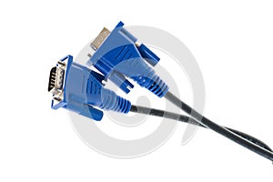 Vga cables over white isolated background