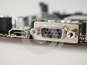 VGA connector is a 15-pin subminiature analog connector for connecting monitors according to the standard of the VGA video interfa photo