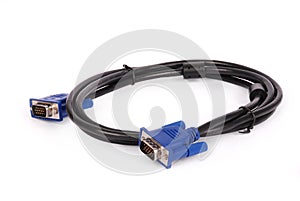 VGA display cable isolated on white