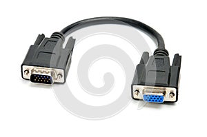 VGA female male, adapter, extension cable on a white background