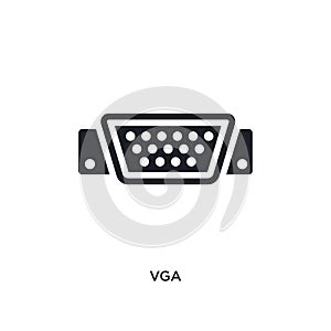 vga isolated icon. simple element illustration from electrian connections concept icons. vga editable logo sign symbol design on