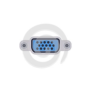 VGA pc universal connector icon. Vector graphic illustration of Port in flat style.