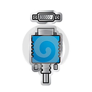 Vga socket isolated on white background