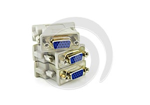 VGA to DVI display converter on white background