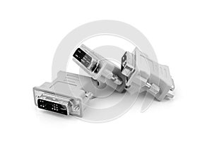 VGA to DVI display converter on white background