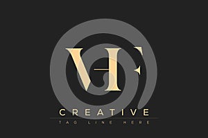 VHF abstract letter logo design