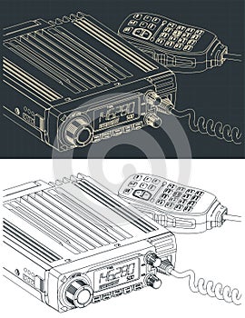 VHF and UHF transceiver close-up