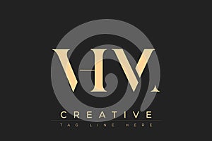 VHM abstract letter logo design