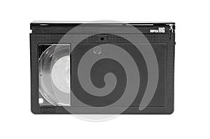 VHS-C video cassette on white background