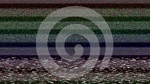 VHS TV damage, static television noise on black background. No signal, interference distortion error, glitch pixel footage
