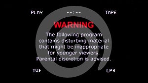 VHS warning disturbing material semiclean