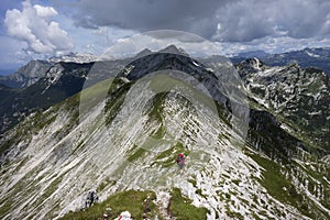 Via Alpina trekking route in the Julian Alps, Slovenia photo