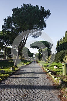 Via Appia Antica, old road build by ancient Romans