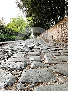 Via Appia Antica in Rome (Italy) - A archeological Roman road