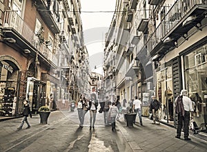 Via Chiaia ,famous street in Napoli