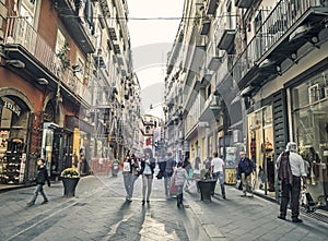 Via Chiaia ,famous street in Napoli