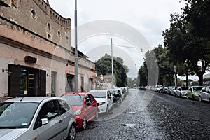 Via dei Cerchi next to Circus Maxismus in Rome, Italy